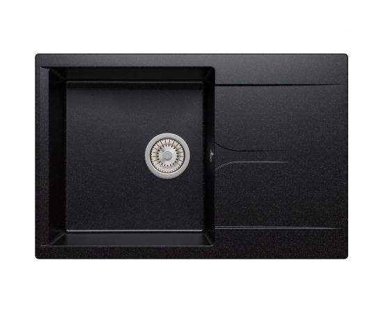 Кухонная мраморная мойка Polygran Gals-760 черный №16 
