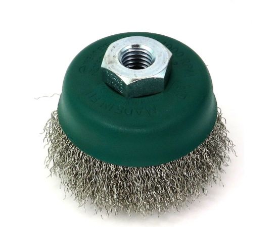 Щетка чашечная для УШМ 80 мм, M14, проволока гофрированная нерж. сталь 0.30 мм SIT 0926 