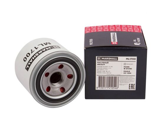 Фильтр масляный Hyundai Solaris I, II 11-, Kia Ceed I, II 07-, Mazda 3 (BK, BL) 07- / 6 MARSHALL ML1700 