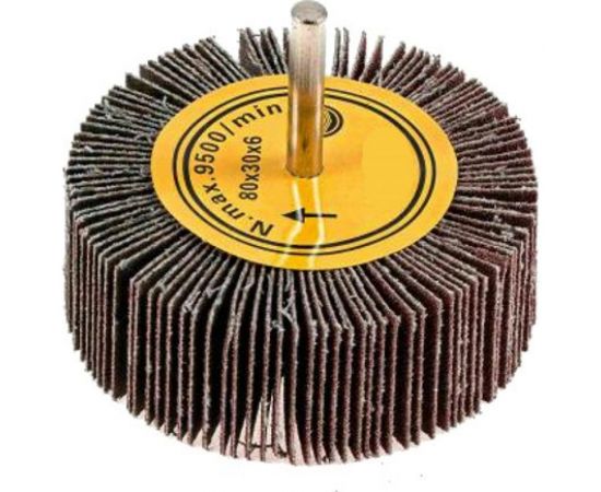 Головка-щётка лепестковая на шпильке (80x30x6 мм; Р40) Orientcraft OCFW80306040 