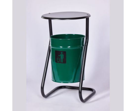Уличная урна ПРОФМЕТСТИЛЬ с крышкой, зеленая Арт 500 