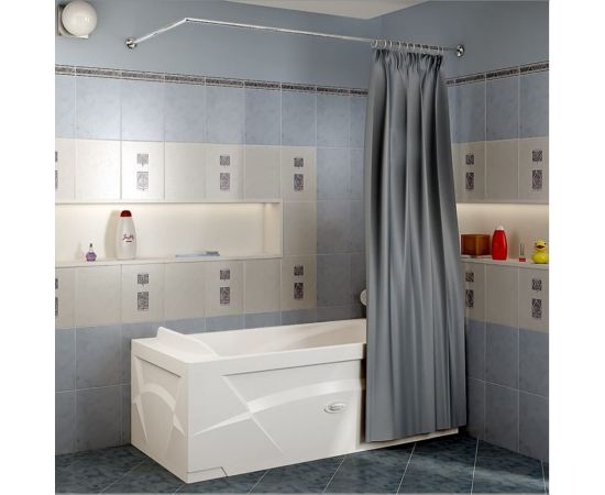 Карниз для шторы на прямоугольную ванну Радомир Г-образный 180х80 хром 1-12-2-0-0-992 