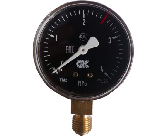 Манометр ацетиленовый 4.0 МПа, диаметр 50 мм KRASS 2190102 
