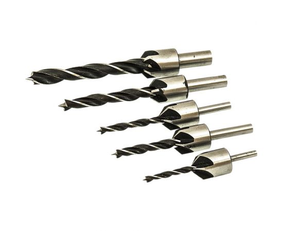 Сверла под конфирматы набор 5 шт, 4,5,6,8,10 мм FASTER TOOLS 2534 
