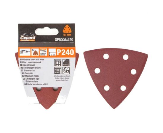 Шлифлист самосцепляющийся 5 шт, 93 мм, Р240 для GDA GEPARD GP5006-240 