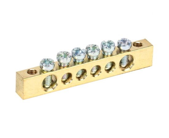 Шина PEN земля-ноль REXANT 6x9 мм 6/2 6 групп/крепеж по краям 11-2365 