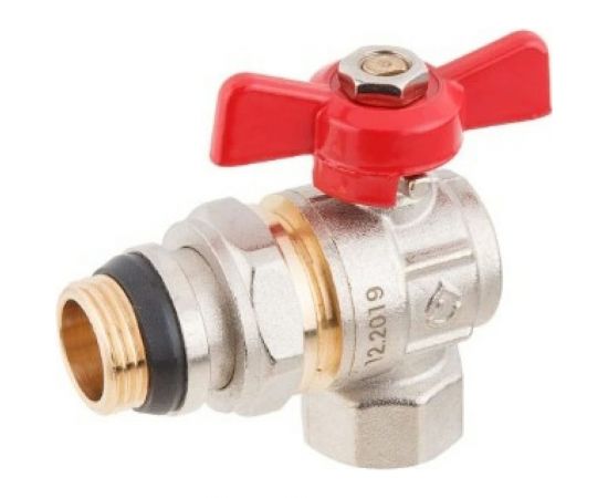 Шаровой угловой кран AV Engineering 1/2 PN40 с внутренней резьбой, бабочка, с уплотнительным кольцом AVE095012E 