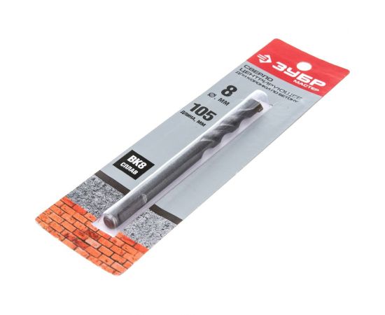 Центрирующее сверло ""МАСТЕР"" для коронок по бетону, 8 мм, цилиндрический хвостовик ЗУБР 29213 – изображение 2