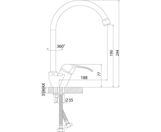 Смеситель для кухни Rossinka A35-23 – изображение 2