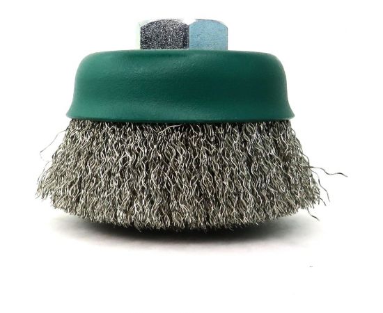 Щетка чашечная для УШМ 80 мм, M14, проволока гофрированная нерж. сталь 0.30 мм SIT 0926 – изображение 2