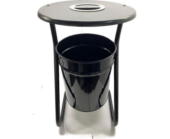 Металлическая уличная урна ПРОФМЕТСТИЛЬ черная, с пепельницей 609 – изображение 2