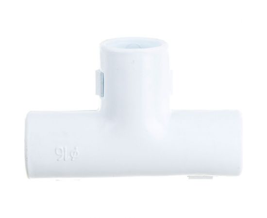 Cоединительный тройник для трубы EKF 16 мм, белый, упаковка 5 штук Plast tr-t-16w-r – изображение 2