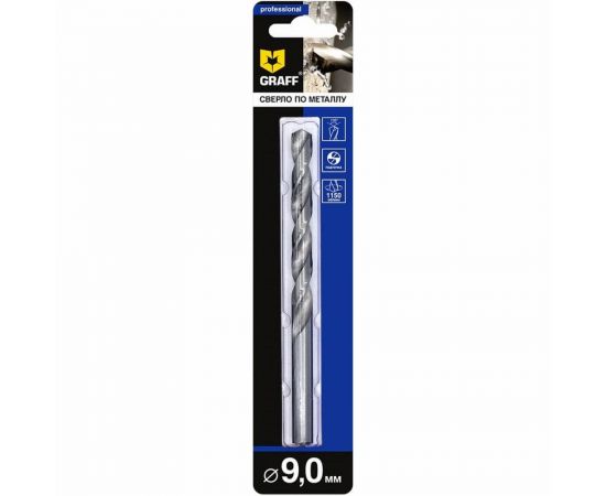 Сверло по металлу 9 мм спиральное GRAFF 7290125 – изображение 2