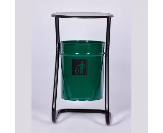 Уличная урна ПРОФМЕТСТИЛЬ с крышкой, зеленая Арт 500 – изображение 2