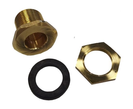 Штуцер для врезки в бочку 1/2"" ВР х 3/4"" НР + уплотнитель, 2 шт HG 1649809 – изображение 2