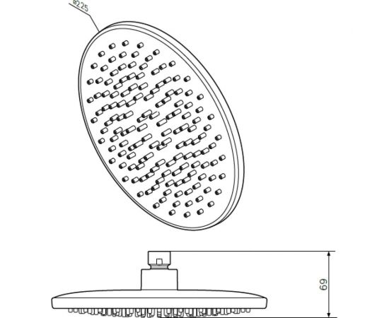 Верхний душ AM.PM Gem 220 мм, хром F0590000 – изображение 2