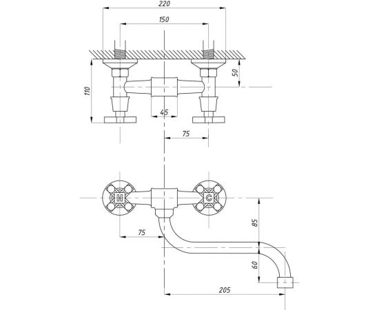 Смеситель для кухни TSARSBERG настенный тип См-МДРНА, См-УмДРНА TSB-08-88 – изображение 2