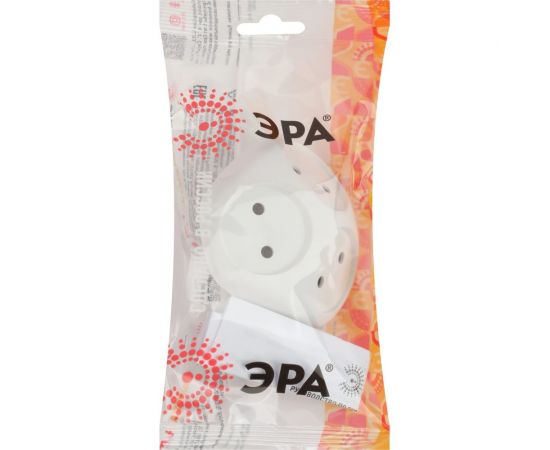 Электрический разветвитель ЭРА SPx-3-W на 3 розетки без заземления 10А белый, Б0053481 – изображение 3