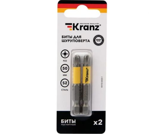 Бита (2 шт; PZ3x50 мм; сталь S2) для шуруповерта KRANZ KR-92-0420-1 – изображение 3