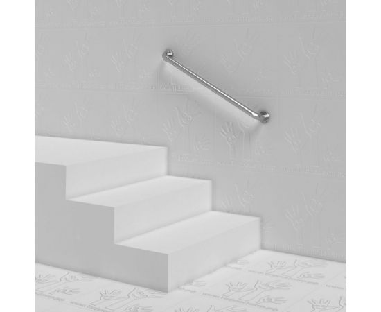 Опорный прямой поручень PALITRA TECHNOLOGY пристенный, тип 2, нержавеющая сталь, D-38 мм 80010-1-N – изображение 3