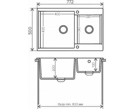Кухонная мойка Polygran BRIG-772 (№14 Серый) 621473 – изображение 3