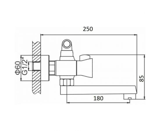 Смеситель для ванной WISENT с поворотным изливом 20 см и душем 3187 – изображение 4