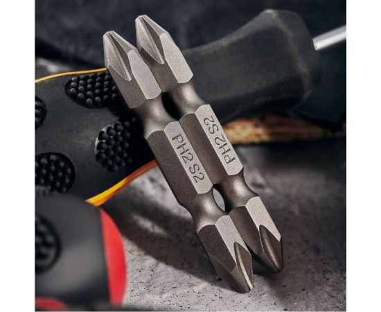 Бита двухсторонняя (2 шт; PH2/PH2x50 мм; сталь S2) для шуруповерта KRANZ KR-92-0451 – изображение 5
