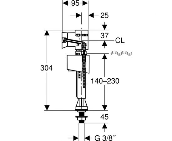 Впускной клапан GEBERIT 136.725.00.1 IMPULS 330 3/8 подвод снизу 00000004899 – изображение 5