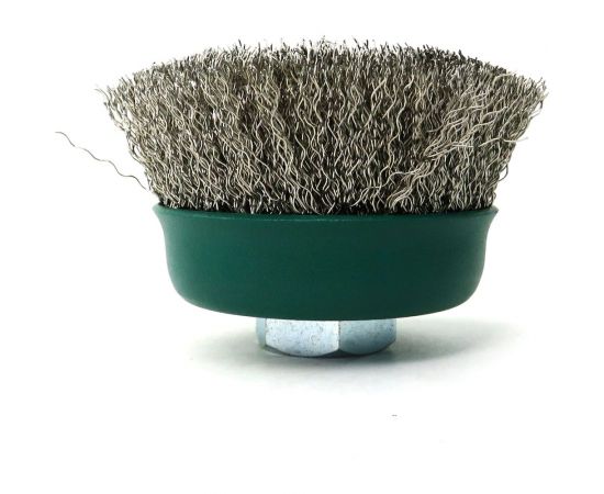 Щетка чашечная для УШМ 80 мм, M14, проволока гофрированная нерж. сталь 0.30 мм SIT 0926 – изображение 6