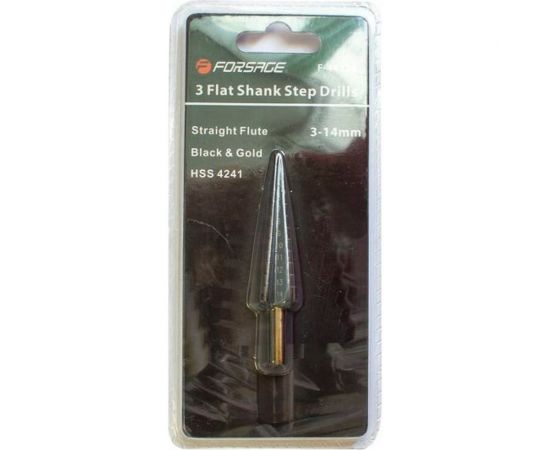 Сверло ступенчатое в блистере (3-14 мм; HSS 4241) Forsage F-44738 49820 
