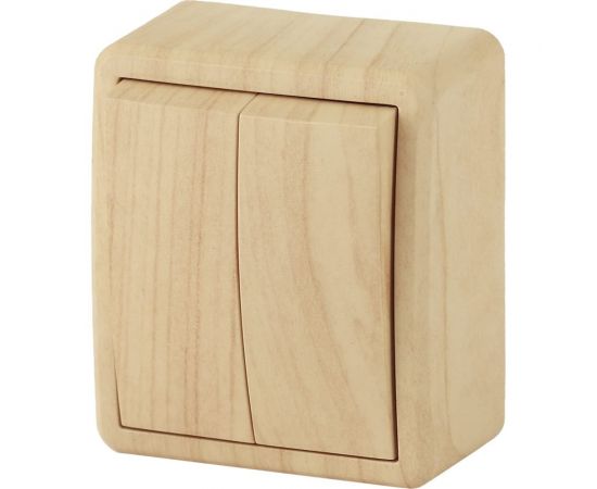 Двойной выключатель ЭРА 11-1204-11 10АХ-250В, IP20, ОУ, Эксперт, сосна Б0020665 