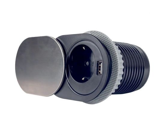 Выдвижной встраиваемый розеточный блок GTV на 1 EURO розетки и 1 USB AE-BPW1S1UCH-51 