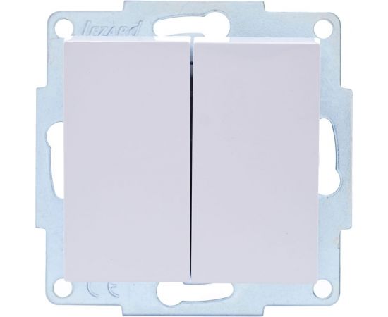 Двойной выключатель Lezard VESNA белый 742-0288-101 