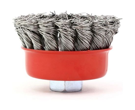 Щетка чашечная жгутовая 13-021 65мм; M14 для УШМ, ворс гофр нерж сталь 0,50 EuroBrush EB-ASS1 