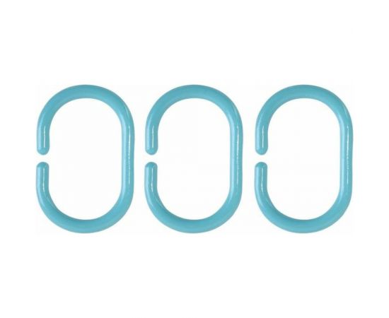 Пластиковые кольца для штор Аквалиния бирюзовые, 12 шт. 81-007 