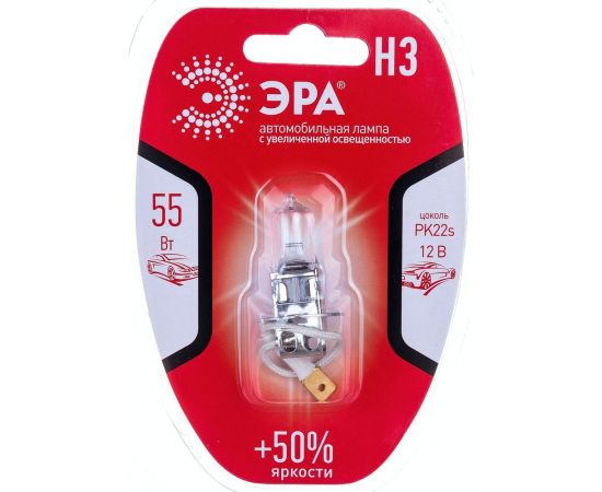 Автолампа H3 12V 55W PK22s BL ЭРА Б0037571 