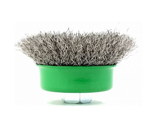 Щетка чашечная 65 мм, M14, ворс гофрированная нерж. сталь 0.3 мм для УШМ EuroBrush 13-026 EB-ISS1 – изображение 2