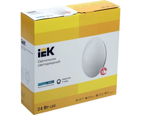 Светодиодный светильник IEK LED ДПБ, 1003, 24вт, IP20, 4000K, круг, белый LDPB0-1003-24-4000-K01 – изображение 2