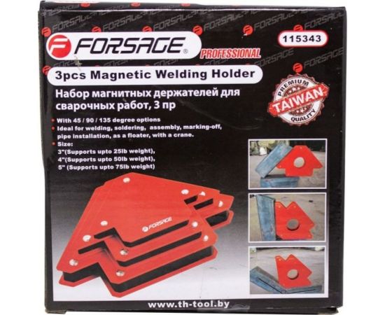 Держатели магнитные металлические для сварочных работ 3 шт Forsage F-115343 51210 – изображение 2