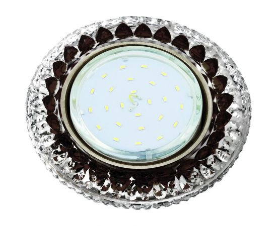 Встраиваемый светильник Ecola GX53 H4 LD7009 подсветка, кристалл, прозрачный черный - хром 40x125 FK53CCEFB – изображение 2