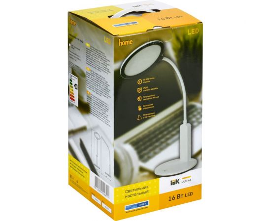 Настольный светильник IEK LED 2005 16Вт, диммер, белый LDNL0-2005-1-VV-16-K01 – изображение 2