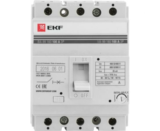 Автоматический выключатель EKF ВА-99, 160/125А 3P 35кА PROxima mccb99-160-125 – изображение 2