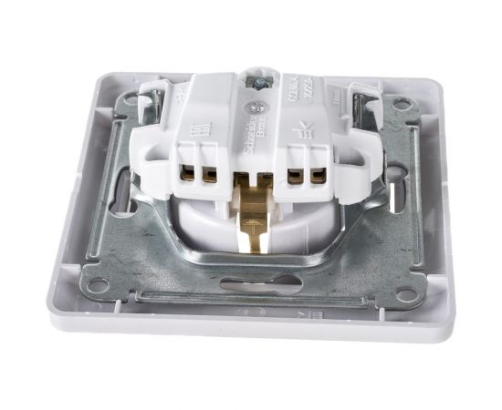 Одноместная розетка Schneider Electric СП Glossa 16А с заземлением, в сборе, белая GSL000142 – изображение 3