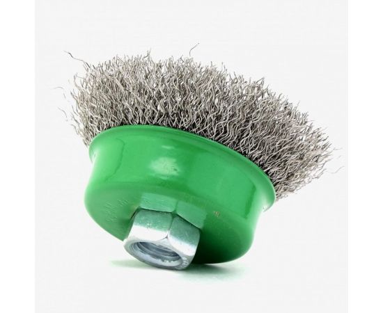 Щетка чашечная 65 мм, M14, ворс гофрированная нерж. сталь 0.3 мм для УШМ EuroBrush 13-026 EB-ISS1 – изображение 3