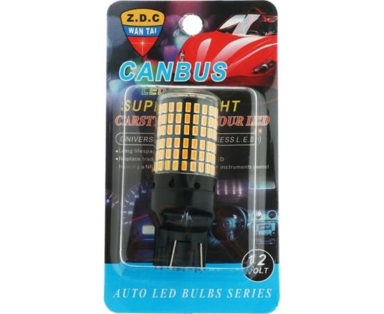 Светодиодная автолампа СИМАЛЕНД WY21W, 144 SMD, 12 В, свет оранжевый 7055977 – изображение 3
