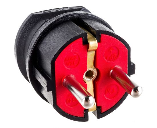 Прямая вилка AY-KA 16А 250В с заземлением, черный 7911500 – изображение 4