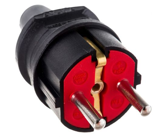 Прямая вилка AY-KA 16А 250В с заземлением, черный 7911500 – изображение 5