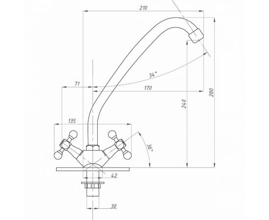 Смеситель для кухни Профсан ПСМ тип См-МДЦБА PSM-127-89 – изображение 5