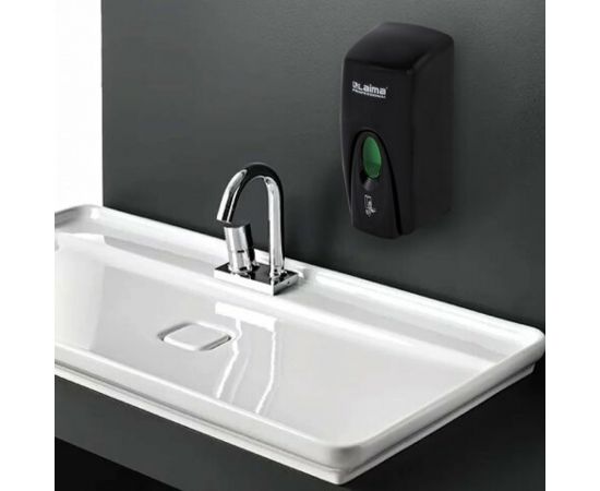 Диспенсер для жидкого мыла ЛАЙМА ORIGINAL наливной, 1 л, черный, ABS-пластик 605783 – изображение 6