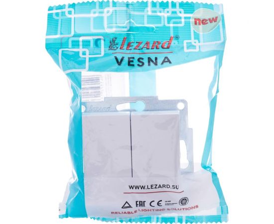 Двойной выключатель Lezard VESNA белый 742-0288-101 – изображение 7